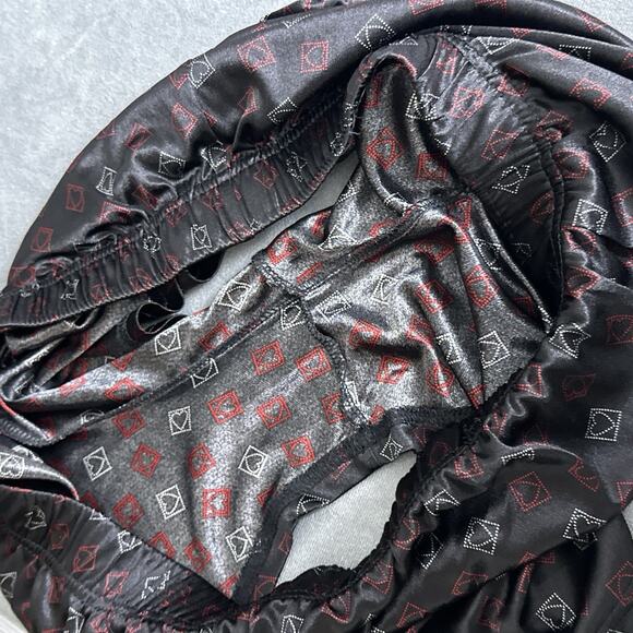 Vintage Accents by Isaco Boxer Shorts Silky Satin Size XL Black Hearts Boxers - Picture 6 of 6